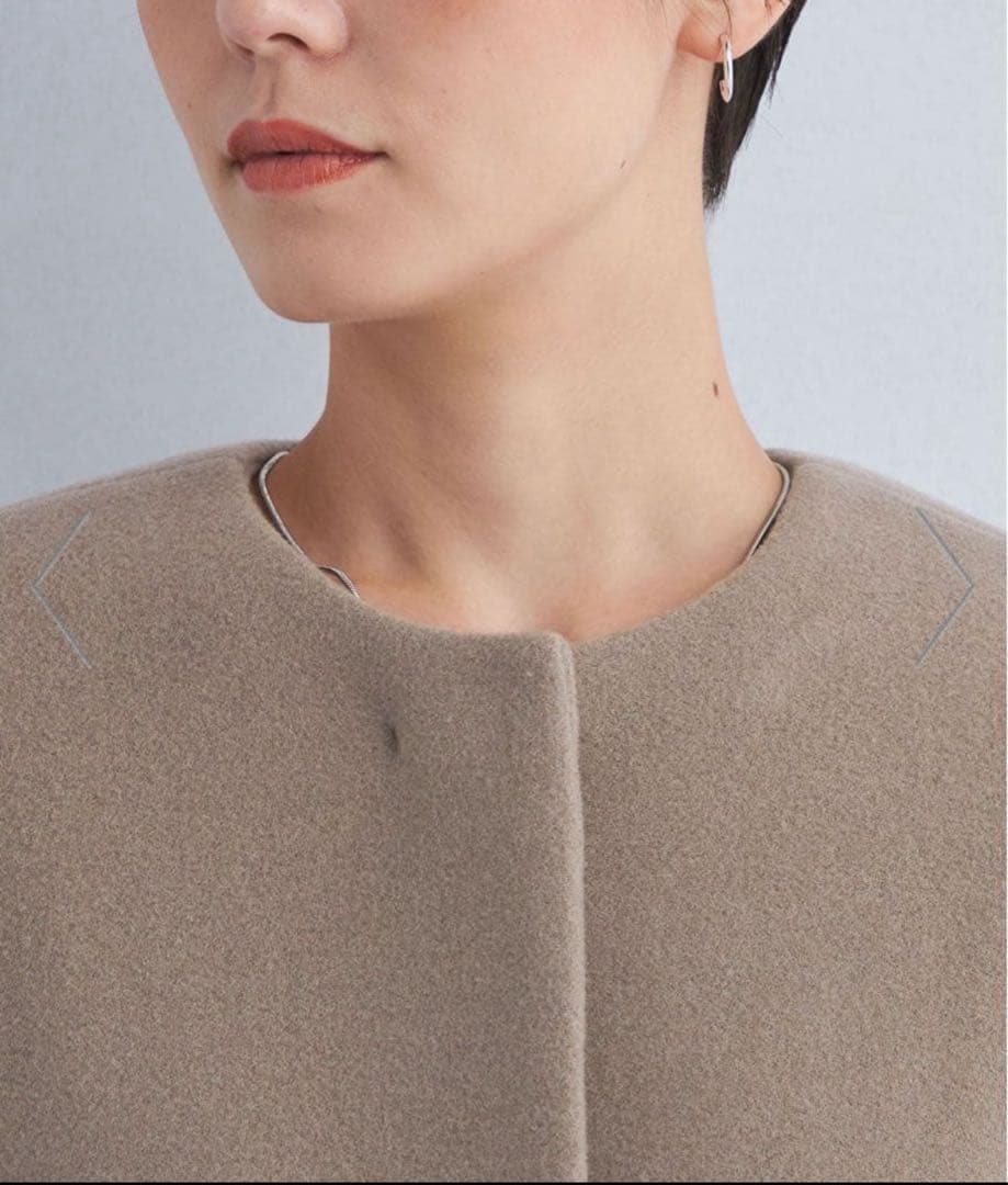 ☆美品☆グリーンレーベルリラクシング定価35,200円23AWノーカラーコート