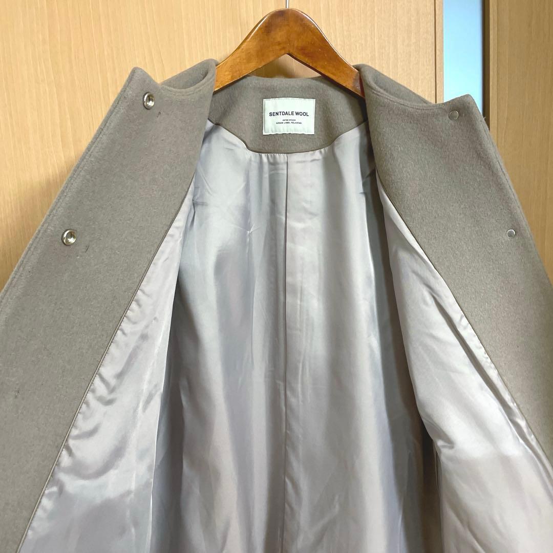 ☆美品☆グリーンレーベルリラクシング定価35,200円23AWノーカラーコート