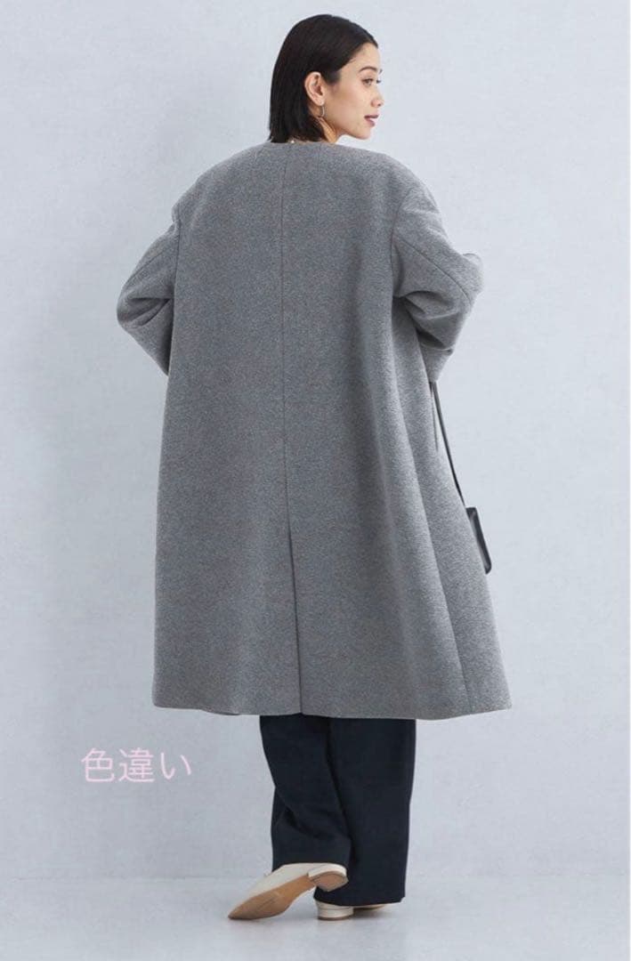 ☆美品☆グリーンレーベルリラクシング定価35,200円23AWノーカラーコート