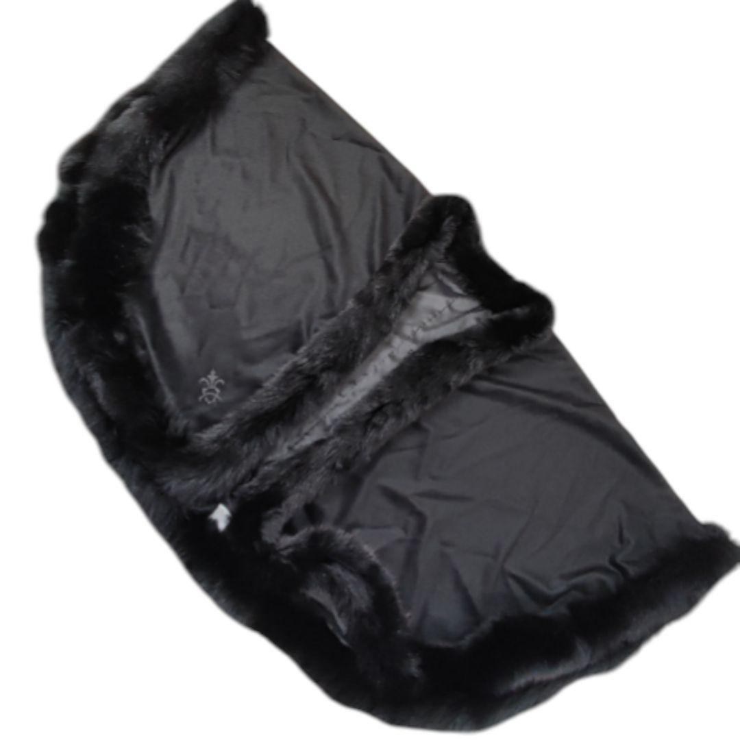 美品　SAGA FURS　ケープ　カシミヤ × 染めブルーフォックス　ブラック