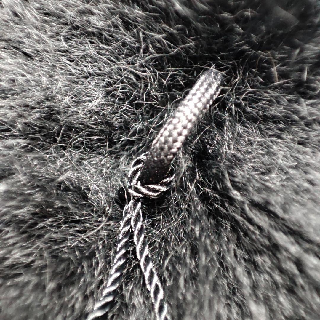 美品　SAGA FURS　ケープ　カシミヤ × 染めブルーフォックス　ブラック