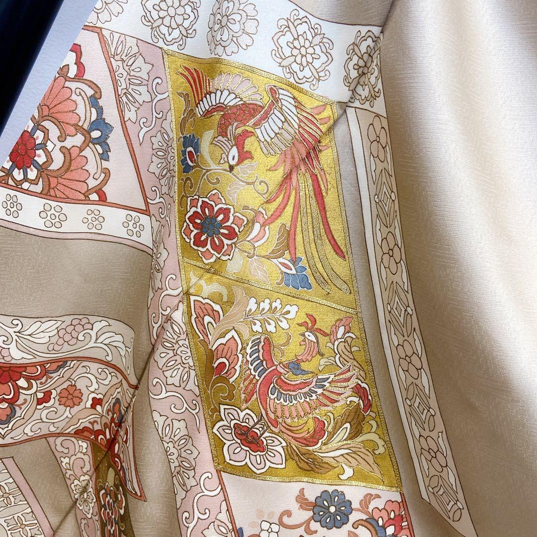 極美品 正絹 色留袖　4点セット 三つ紋 総柄　高級　袋帯　比翼仕立て