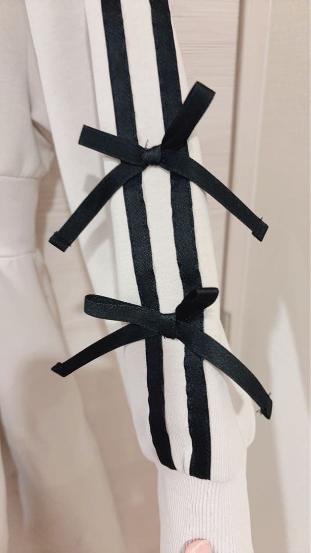 メゾピアノジュニア ハーフジップサイドリボンワンピース