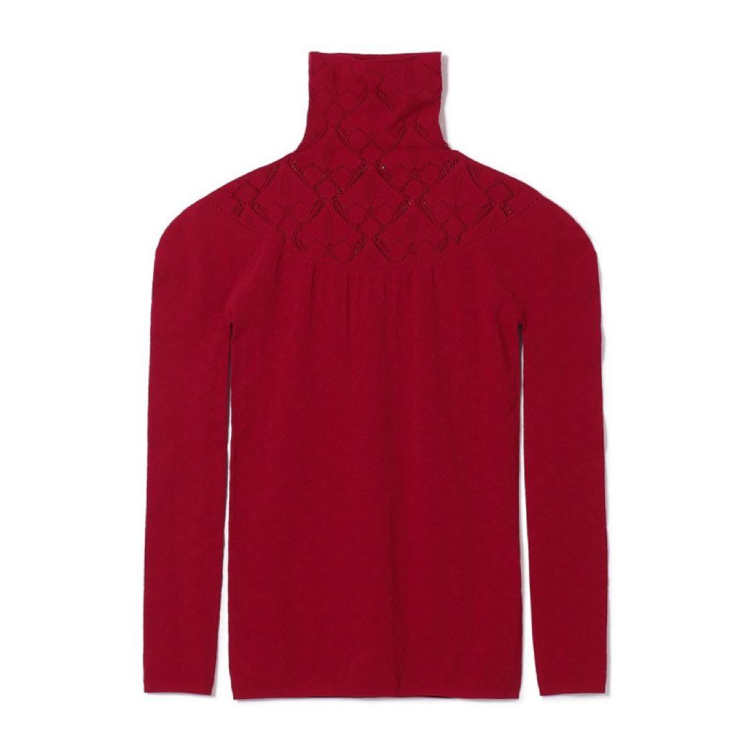 チャコット　ノーソーイングニット　ハイネック 長袖　赤　社交ダンス　ベリーダンス