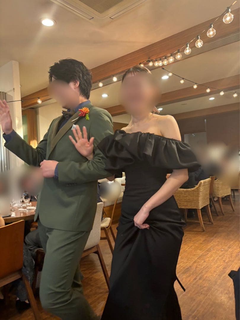 DRESS PRODUCTIONオフショルダーソフトマーメイドドレス