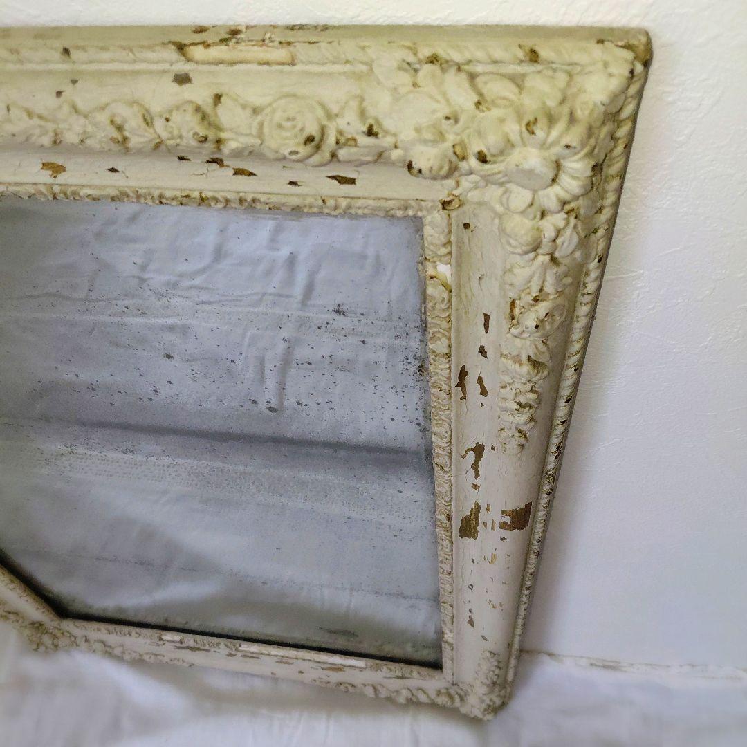 売り尽くし！フランスアンティークミラー 花模様付き