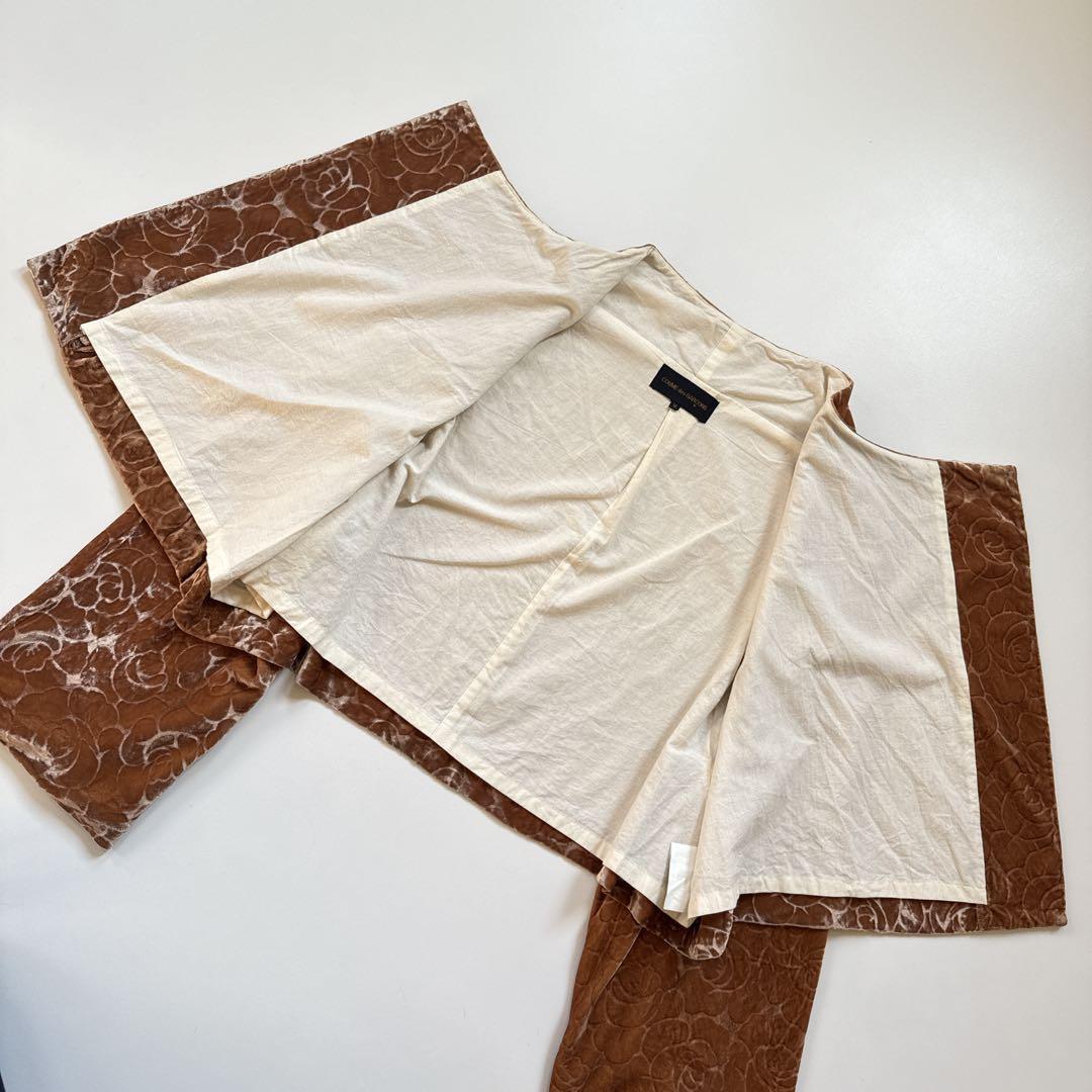 希少✨96AW コムデギャルソン ローズ柄 ベロア ノーカラージャケット