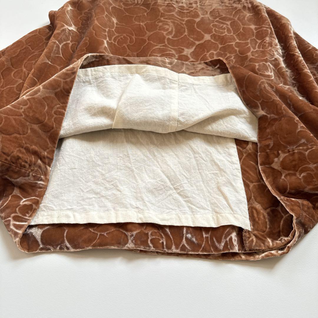 希少✨96AW コムデギャルソン ローズ柄 ベロア ノーカラージャケット