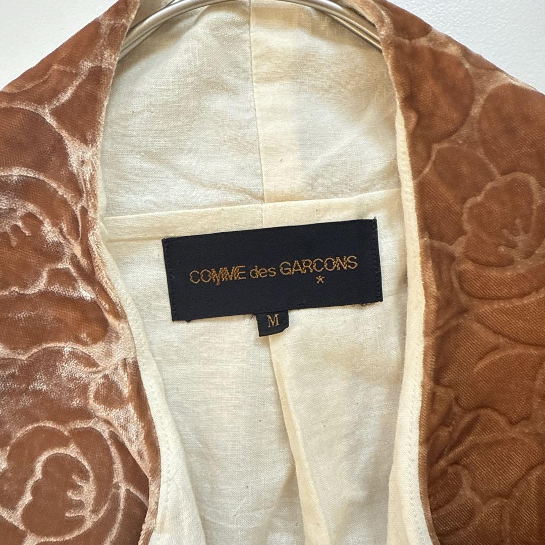 希少✨96AW コムデギャルソン ローズ柄 ベロア ノーカラージャケット
