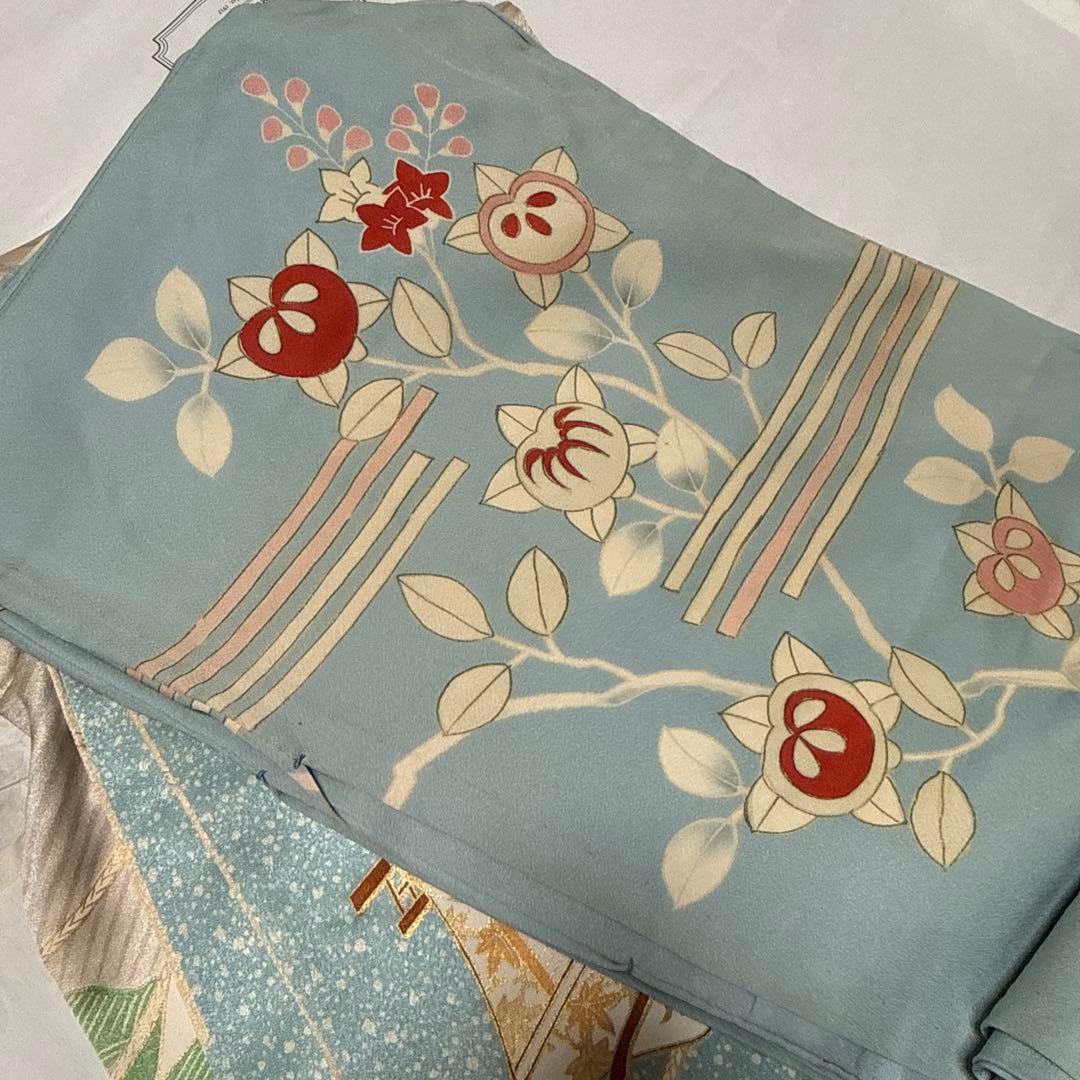 アンティーク振袖 まとめ売り 振袖 水色 花柄