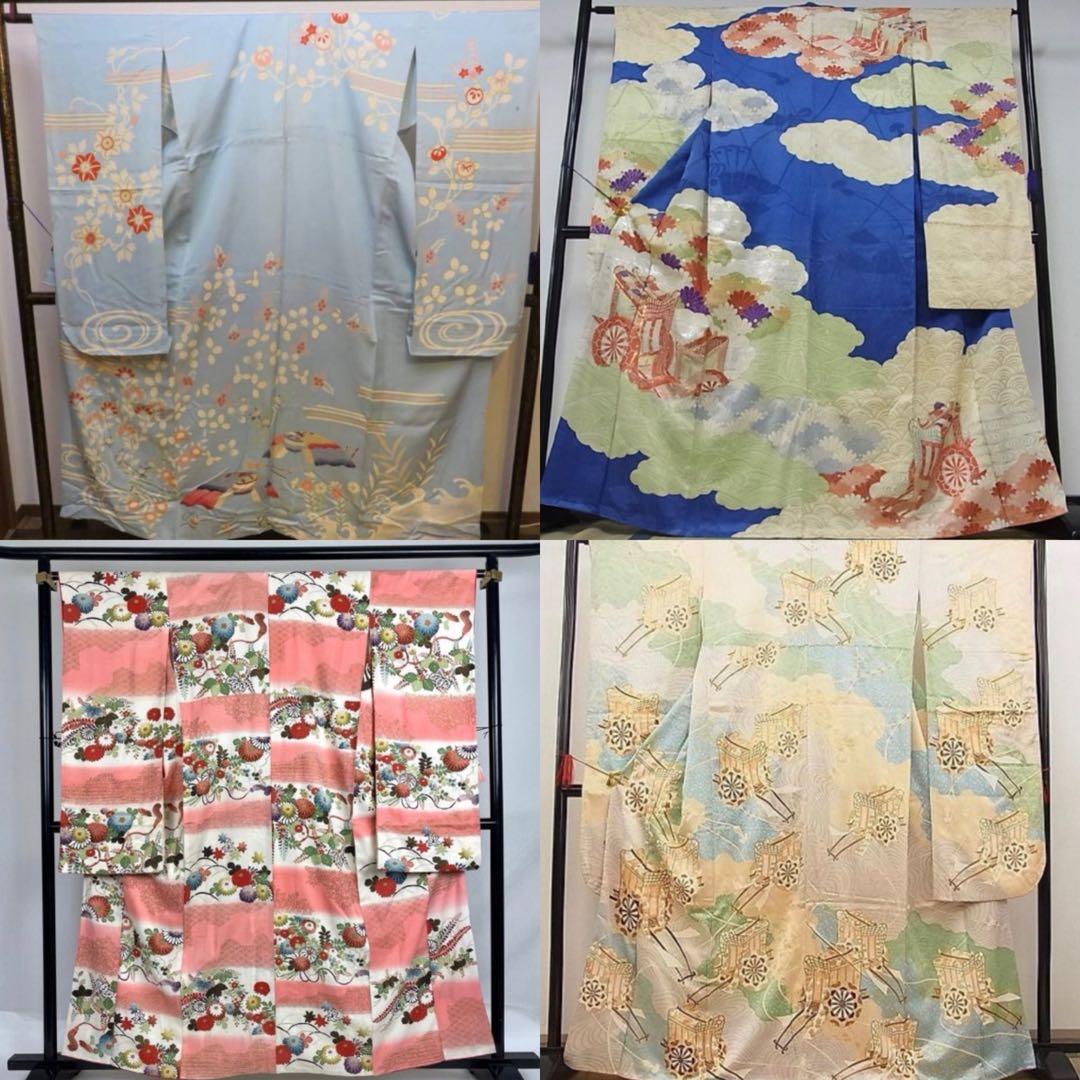 アンティーク振袖 まとめ売り 振袖 水色 花柄