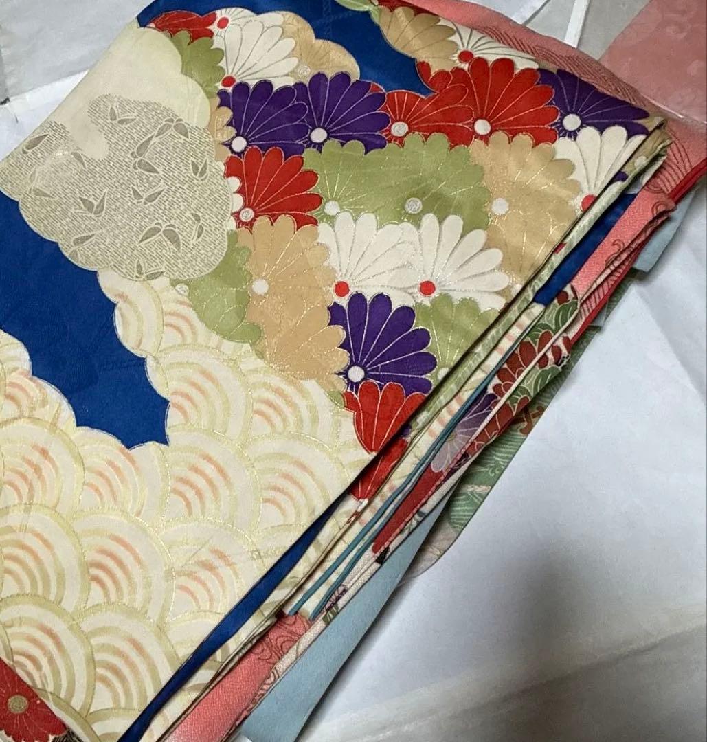 アンティーク振袖 まとめ売り 振袖 水色 花柄