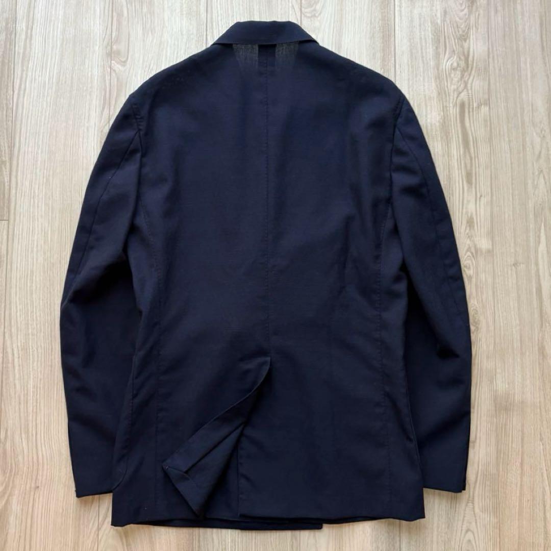 【美品】ernesto エルネスト アンコンジャケット 48 ネイビー イタリア