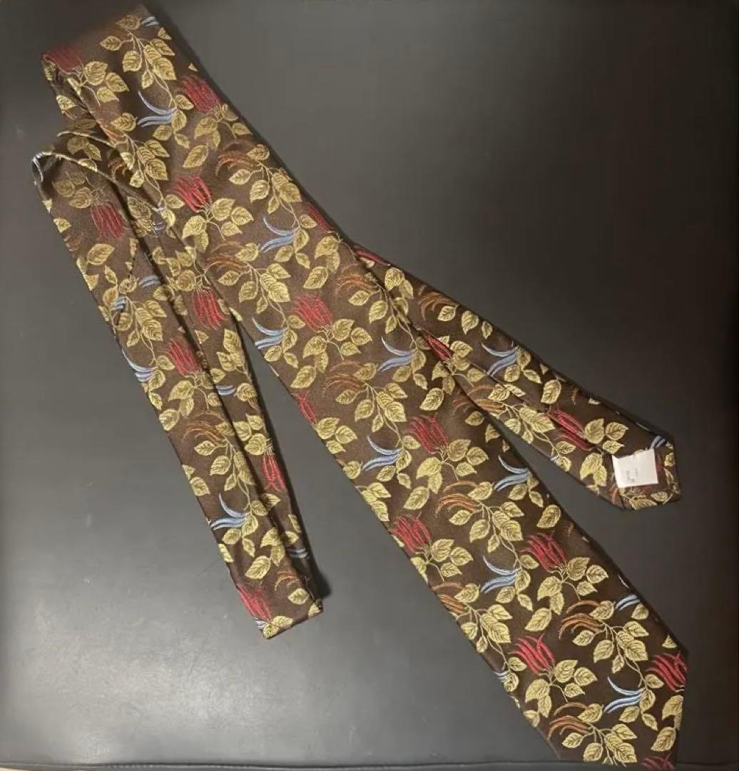 Paul Smith ブラウン シルク100% ネクタイ