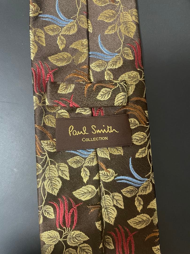 Paul Smith ブラウン シルク100% ネクタイ