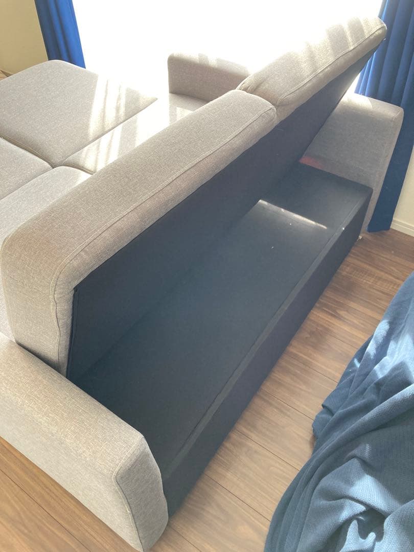 ニトリ バード3 グレー 2人掛けソファ ベット　リクライニング