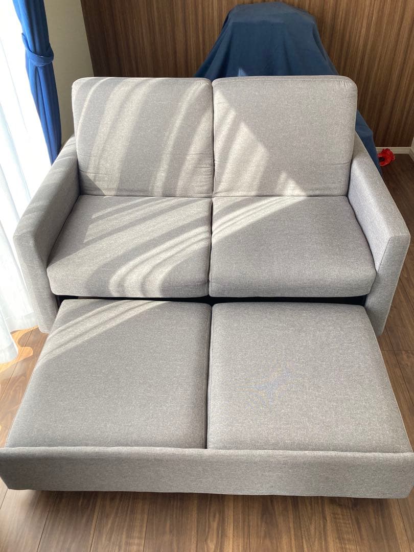 ニトリ バード3 グレー 2人掛けソファ ベット　リクライニング