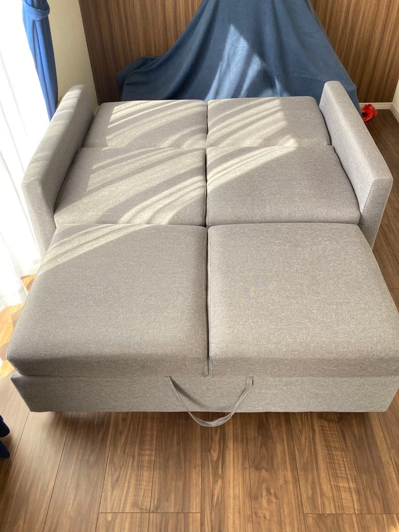 ニトリ バード3 グレー 2人掛けソファ ベット　リクライニング