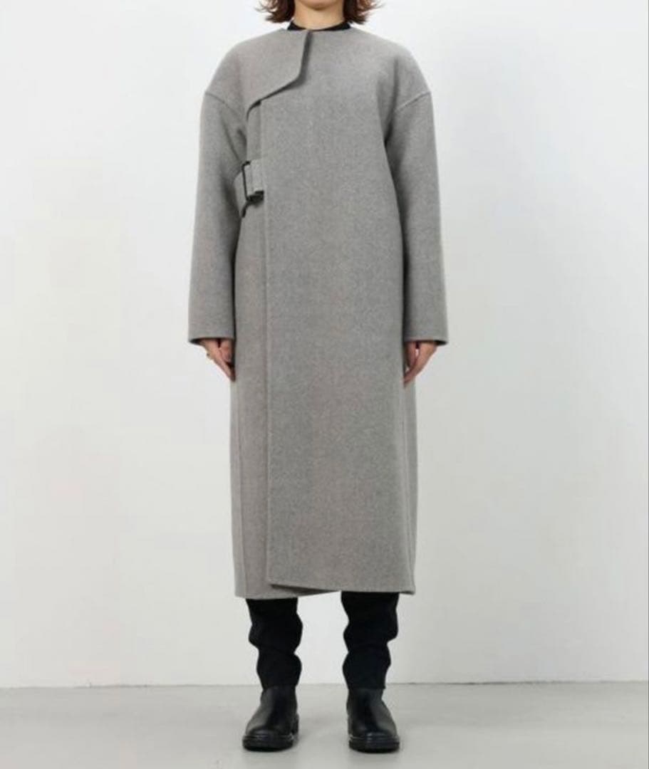 HYKE(ハイク) PARIGOT別注 COLLARLESS WOOL COAT