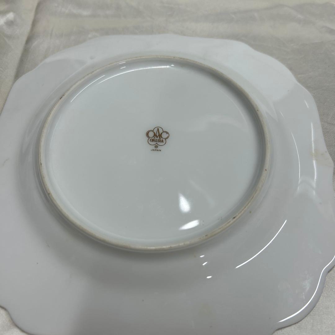 大倉陶園　手描き　ブルーローズ　皿