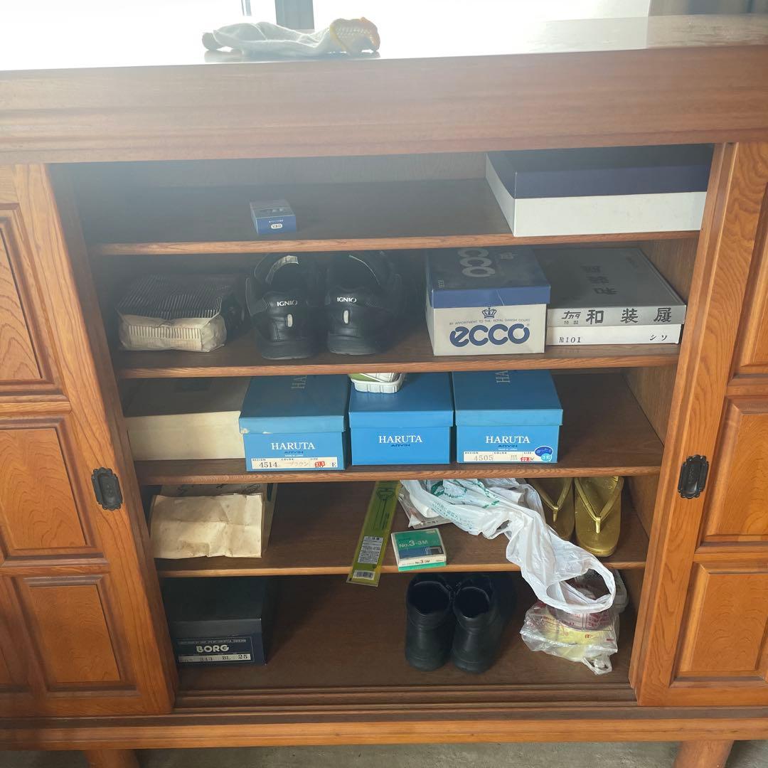 【送料込】木製　シューズラック　アンティーク