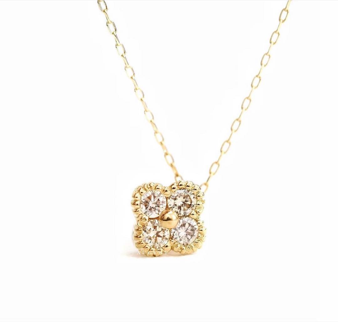 K18 ゴールド ネックレス 0.1 ct ダイヤモンド