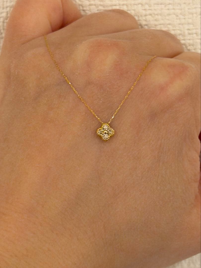 K18 ゴールド ネックレス 0.1 ct ダイヤモンド