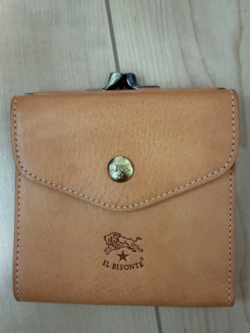 【美品】IL BISONTE 二つ折り財布 ナチュラルレザー
