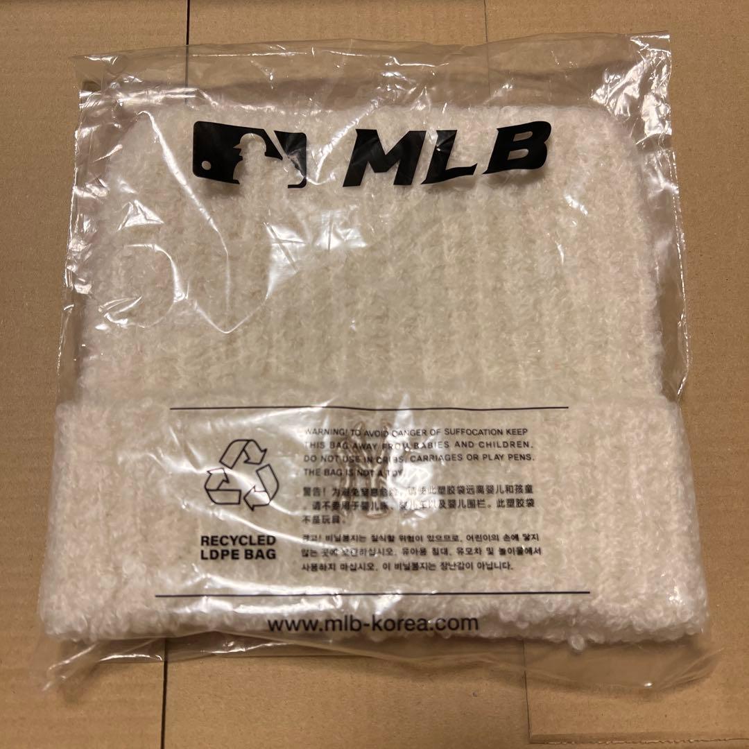 MLB KOREA Plush Miyaong Beanie ネコ耳　クリーム