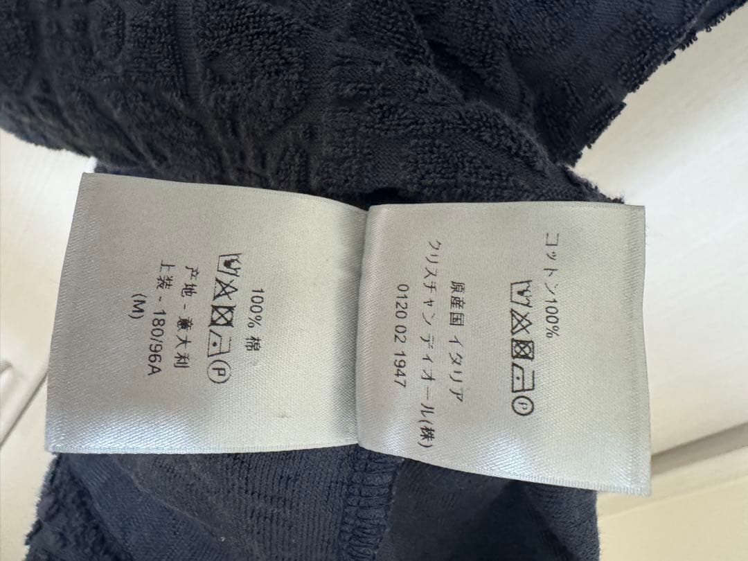 Dior ネイビー　ポロシャツ M オブリーク