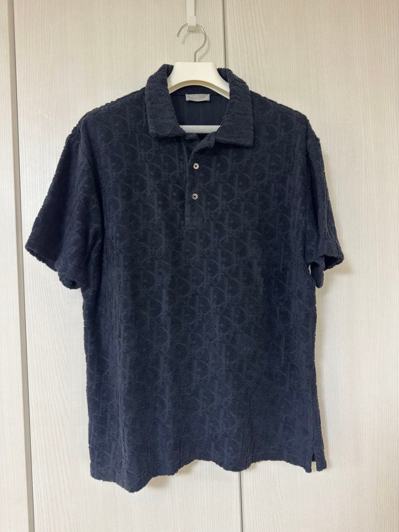 Dior ネイビー　ポロシャツ M オブリーク