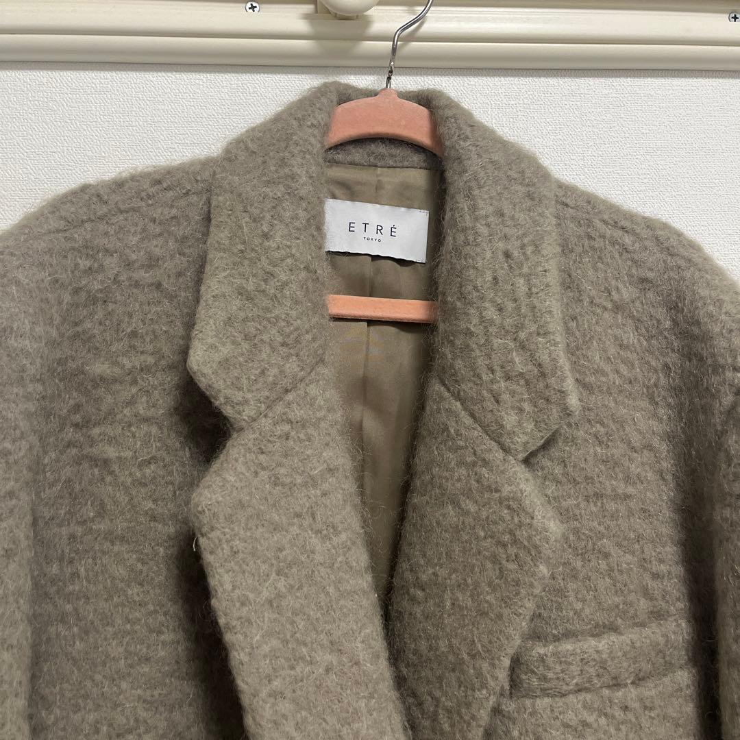 【8ページ】ETRE TOKYO ウールシャギーチェスターコート カーキ