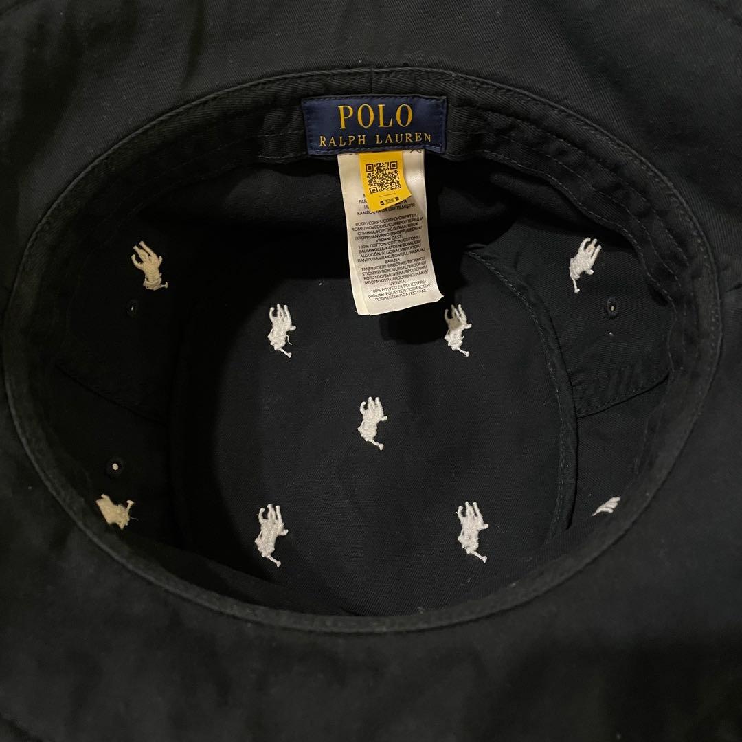 【超美品】Polo Ralph Lauren マルチポニー バケットハット　黒色