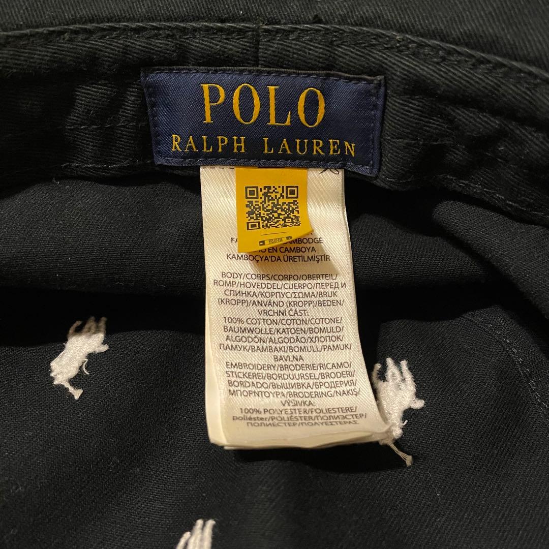 【超美品】Polo Ralph Lauren マルチポニー バケットハット　黒色