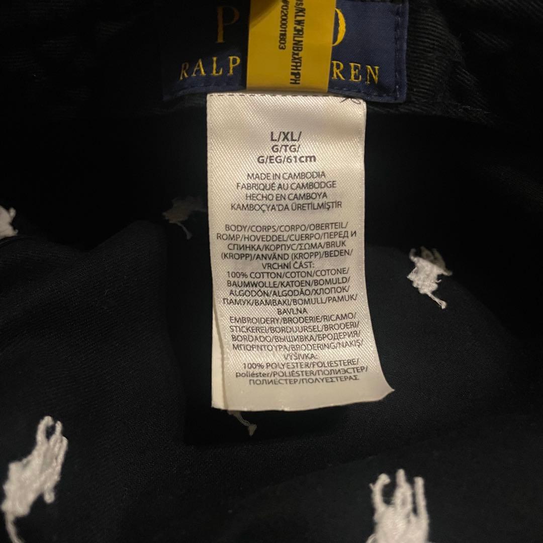 【超美品】Polo Ralph Lauren マルチポニー バケットハット　黒色