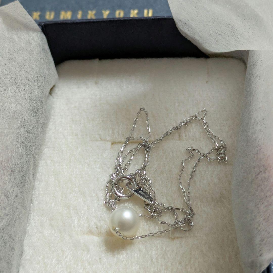 クミキョク✾k10 10金ホワイト一粒パールネックレス