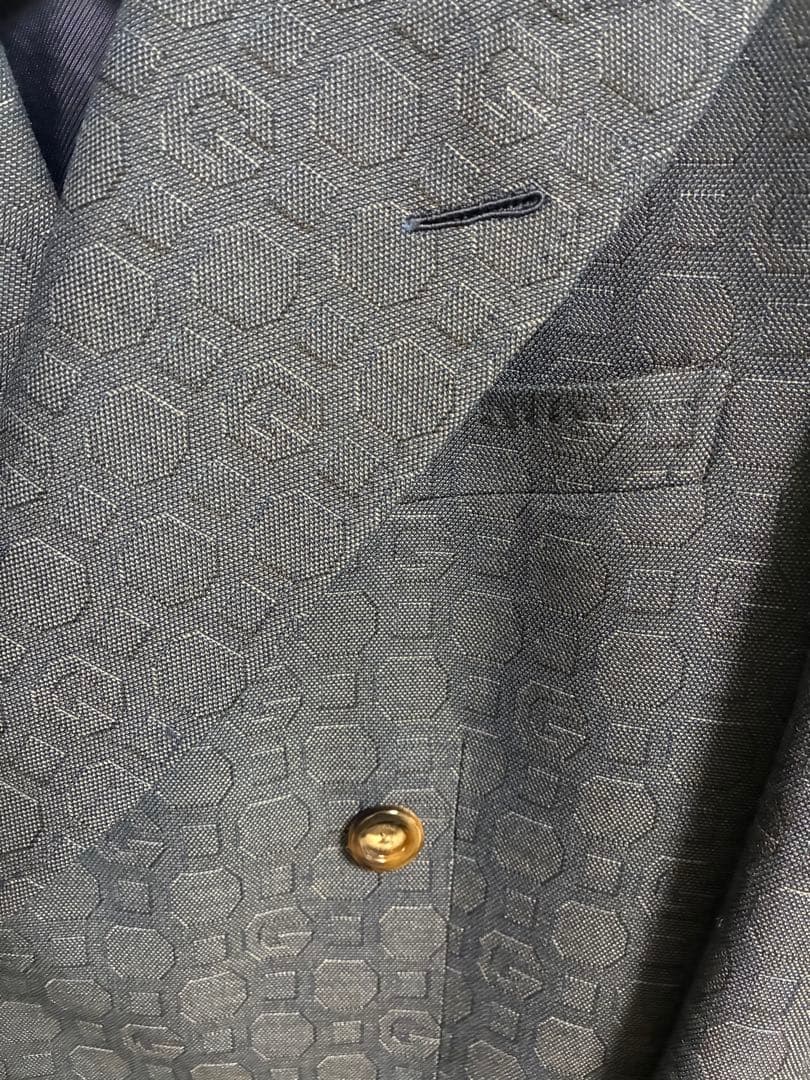 GUCCI ダークブルー ダブルブレストスーツ　44