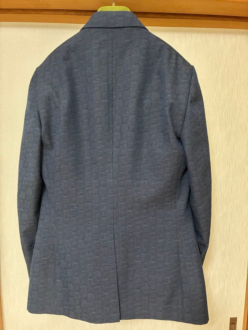 GUCCI ダークブルー ダブルブレストスーツ　44
