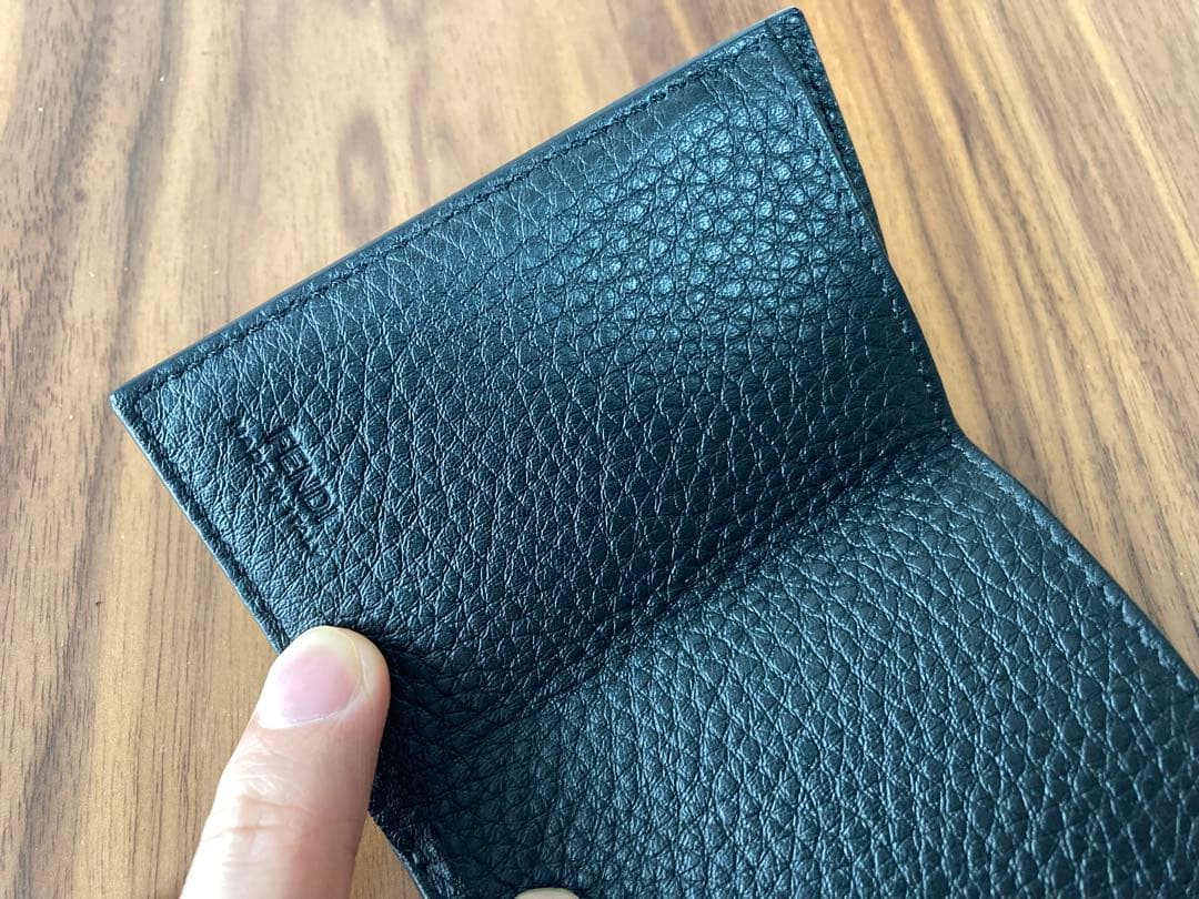 中古　フェンディ並行輸入品ダークグレー 三つ折り財布