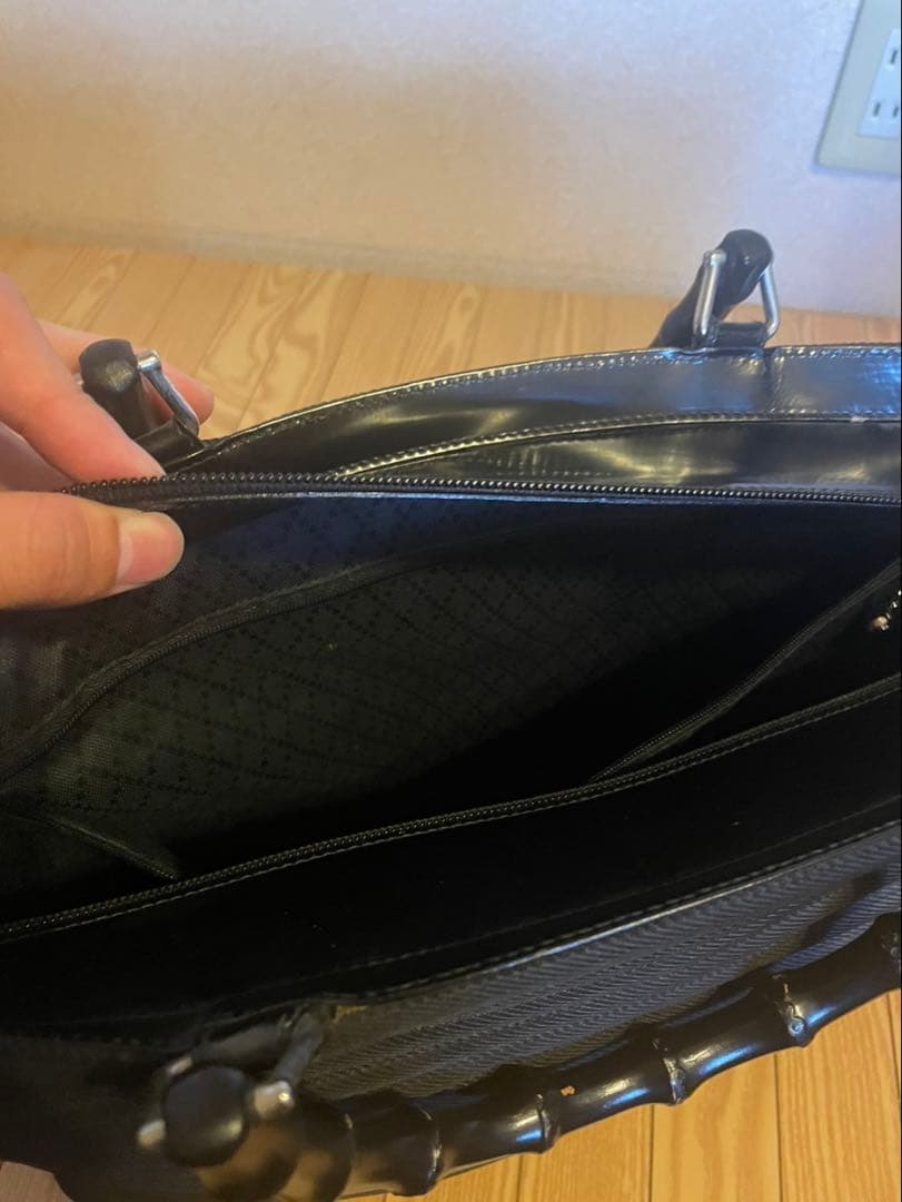 最終値下げ　グッチ バンブーハンドル トートバッグ・ハンドバッグ ブラック