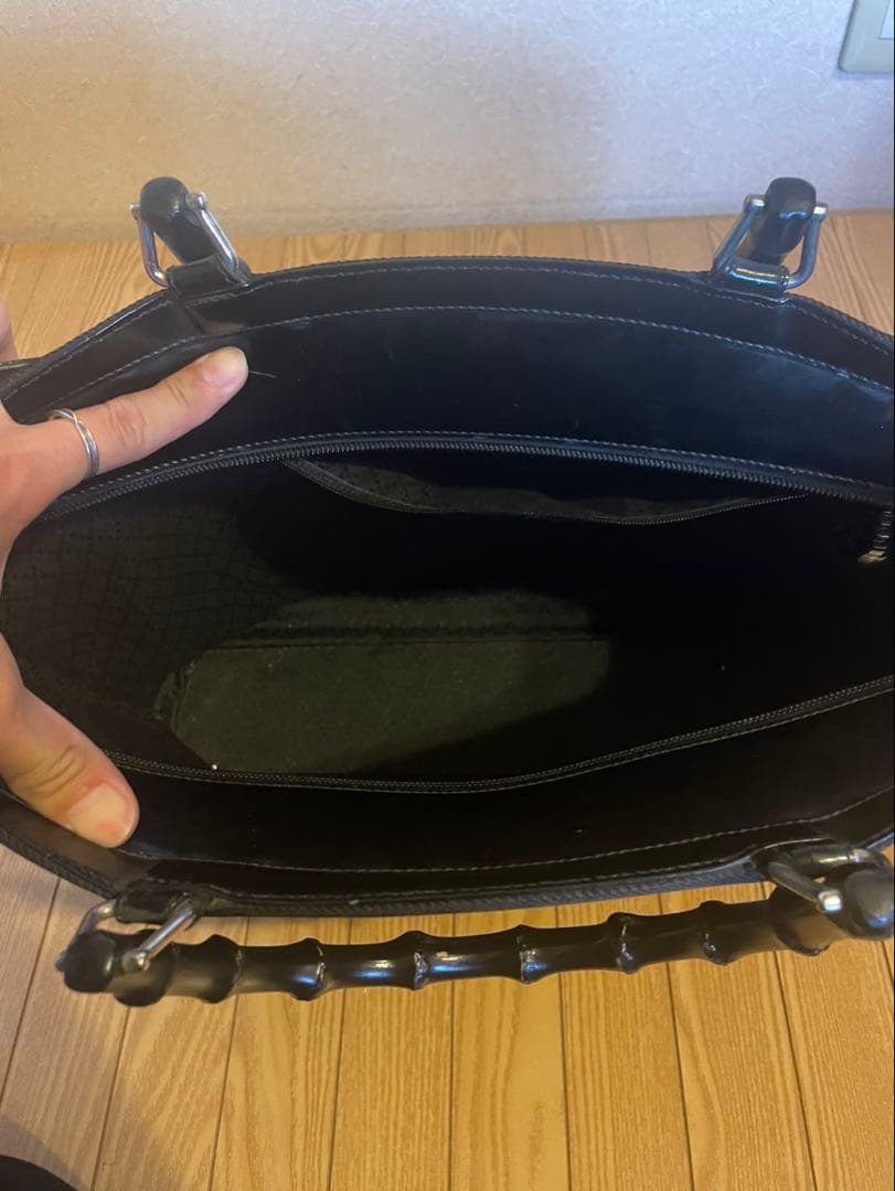 最終値下げ　グッチ バンブーハンドル トートバッグ・ハンドバッグ ブラック