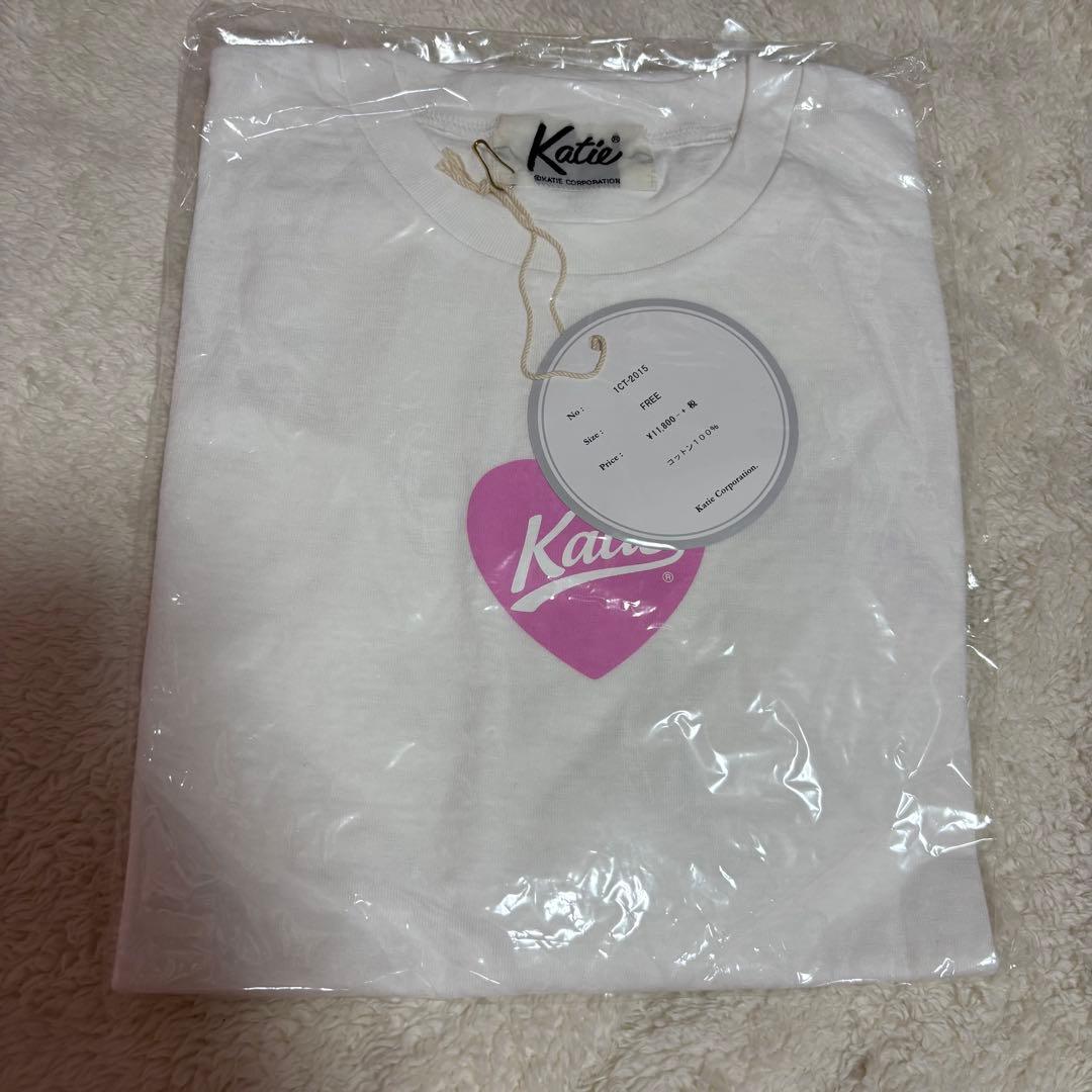 新品未使用 Katie♡ HEART LOGO long tee ハートロゴ 白