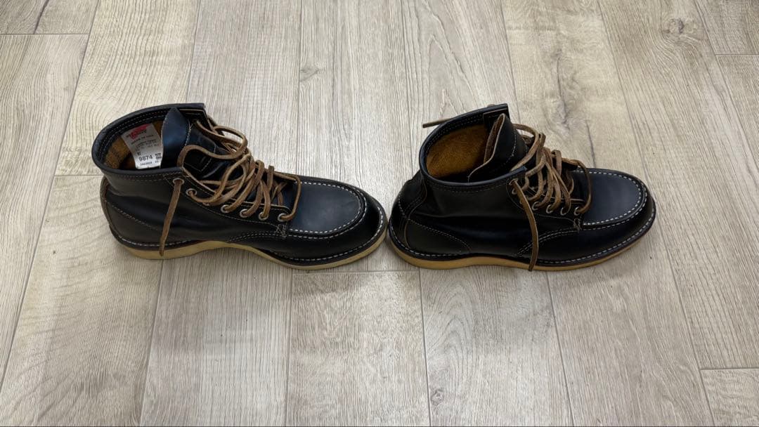 レッドウイングモックトゥブーツ9874 71/2（25.5cm ブラック犬タグ）