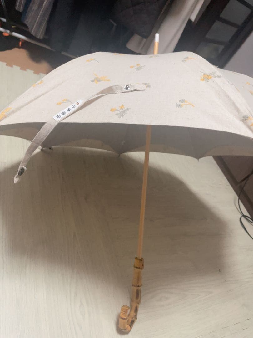 小宮商店 かわず張り 刺繍チェック 日傘
