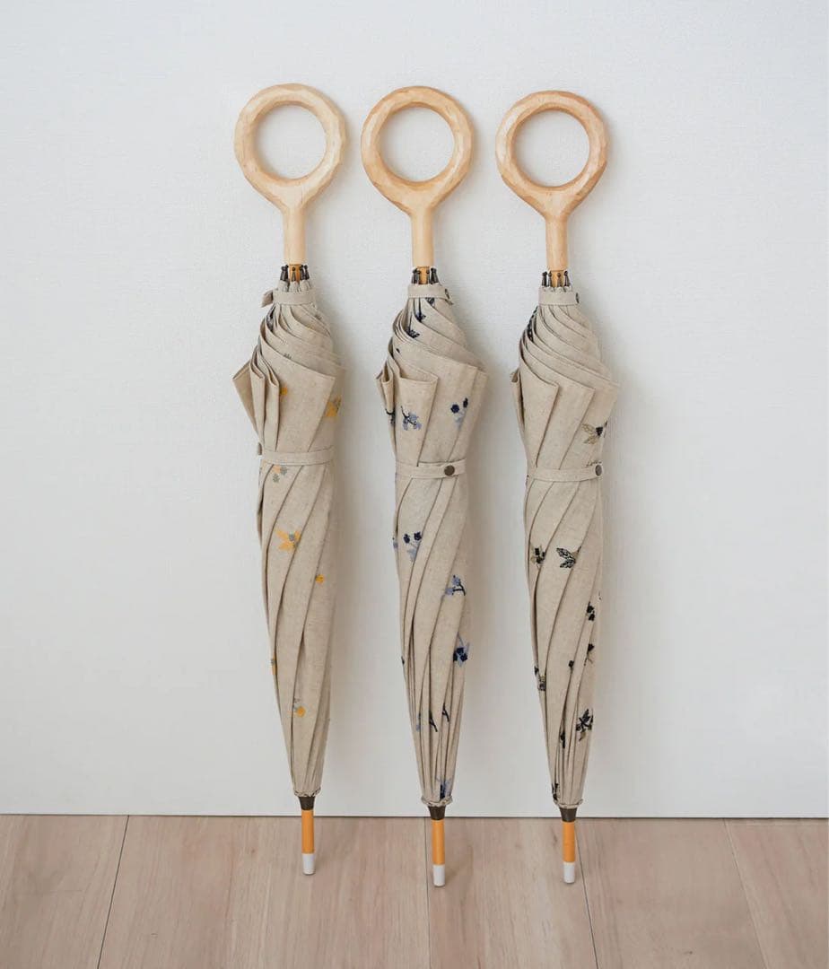 小宮商店 かわず張り 刺繍チェック 日傘