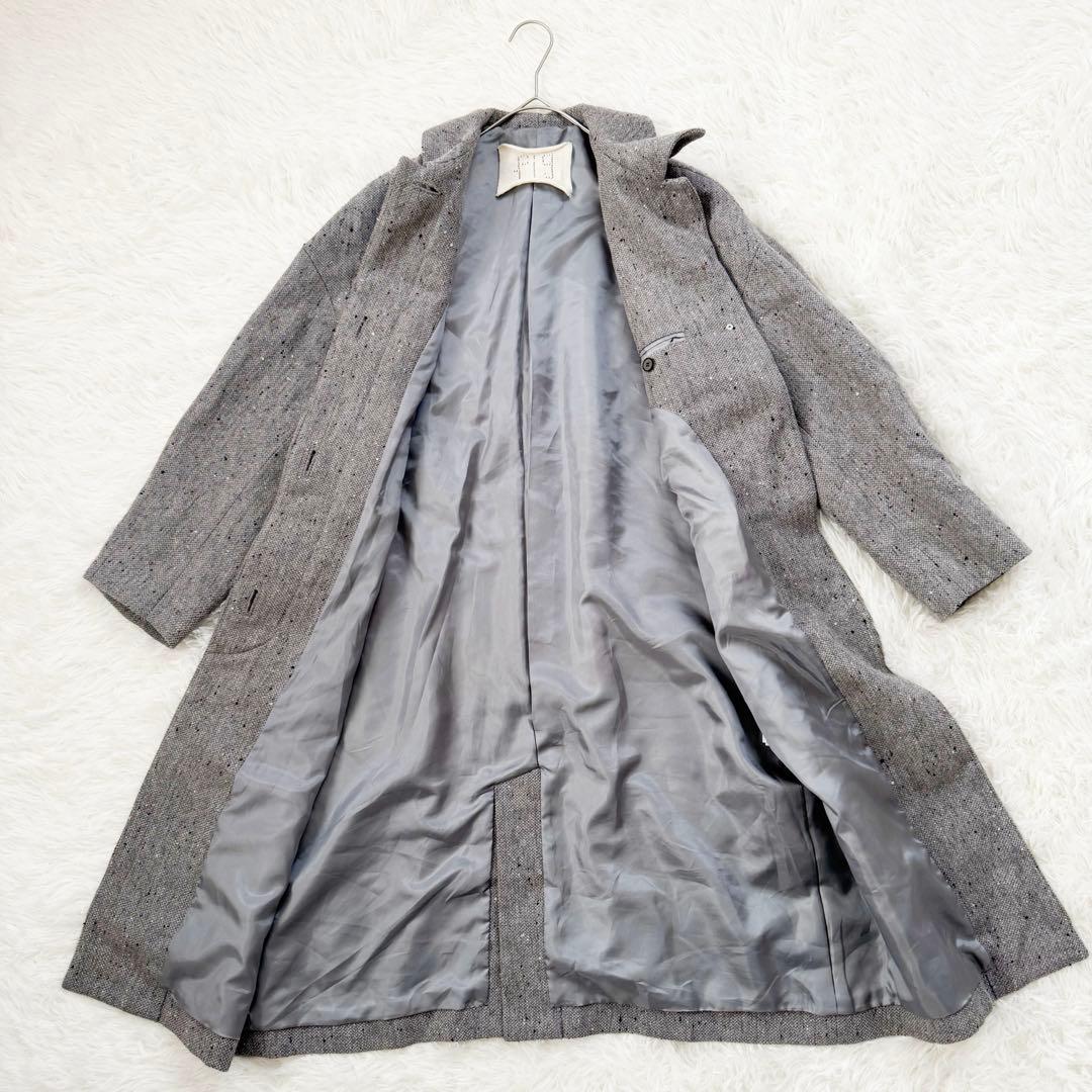 フィグロンドン リネン ウール混 ロングコート fig London Aライン