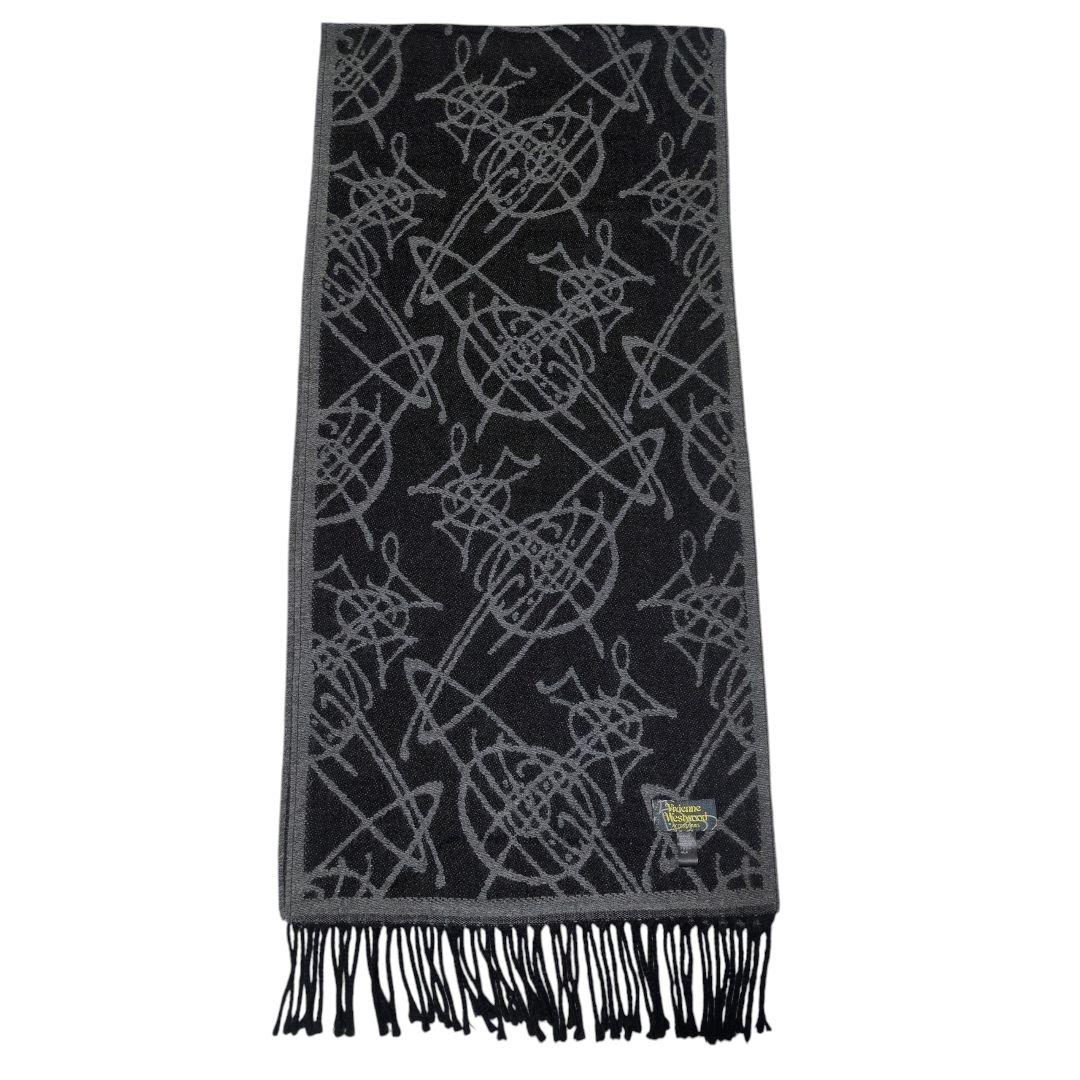 美品 ヴィヴィアンウエストウッド 2way リバーシブル マフラー オーブ 総柄