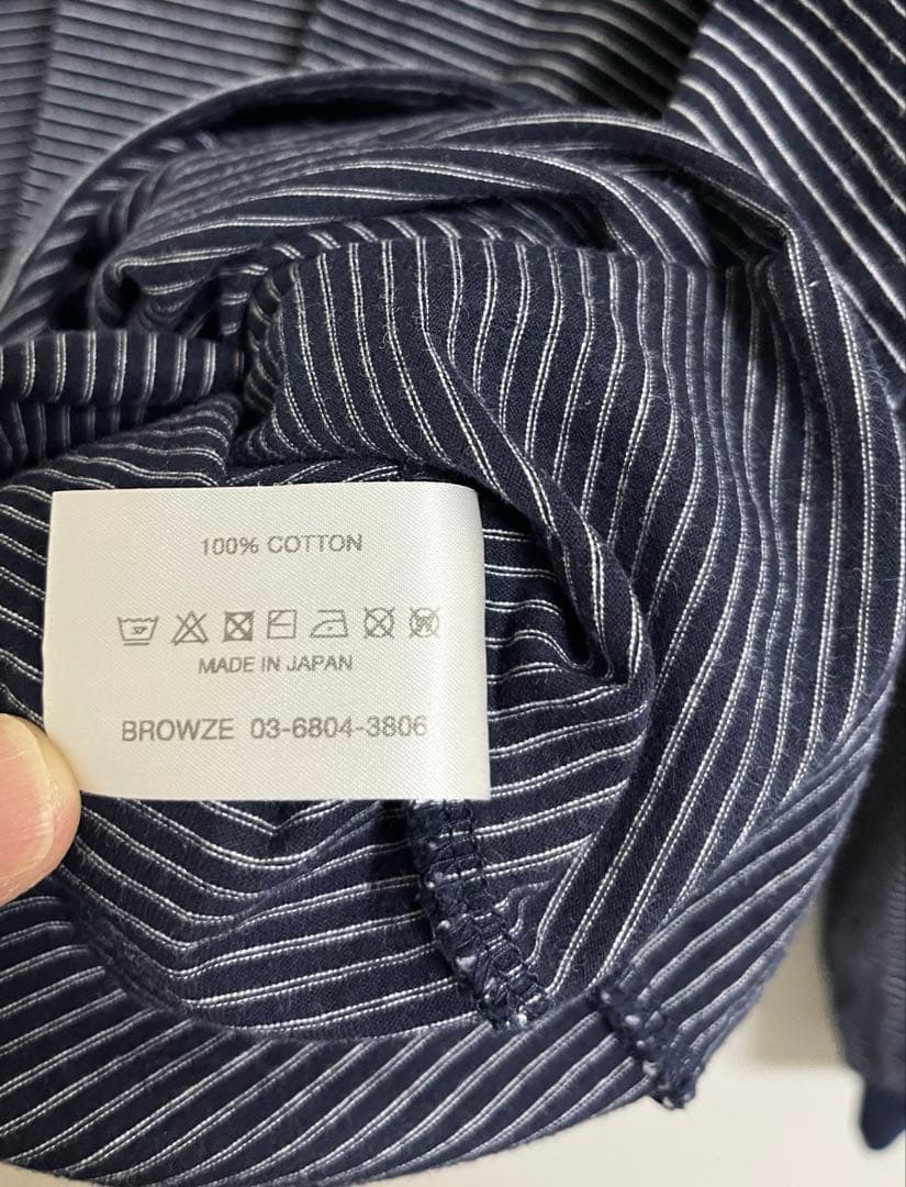 ennoy L/S Border T-Shirt NAVY×WHITE M