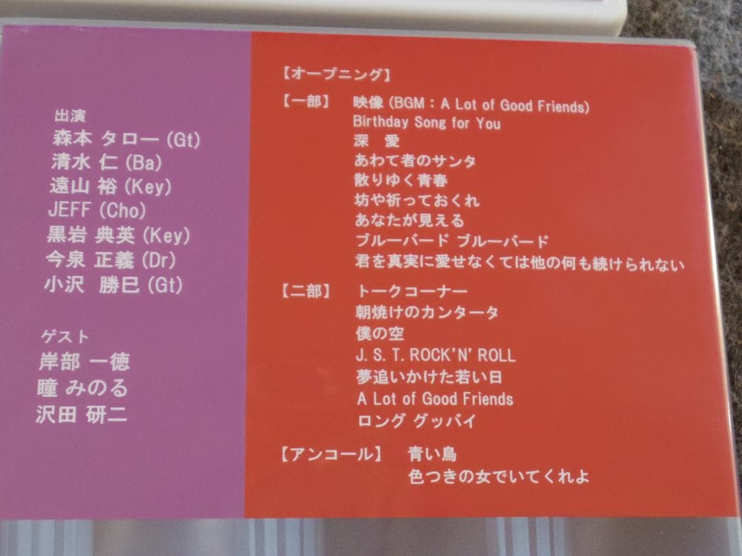 DVD・CD　森本タローバースデーライブ　瞳みのる１０周年ライブ　ザ・タイガース