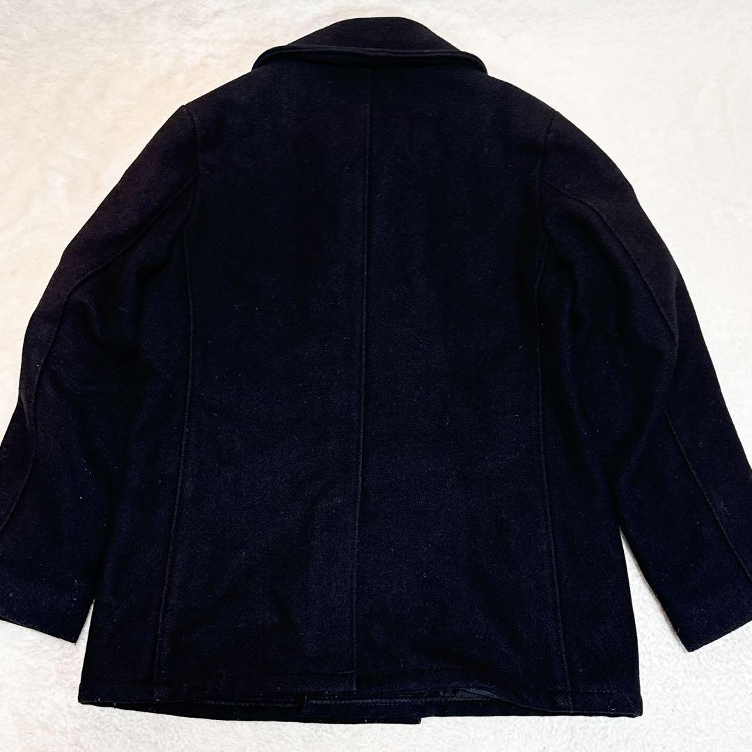 人気✨ ショット Pコート メルトン キルティング 38 ウール ブラック